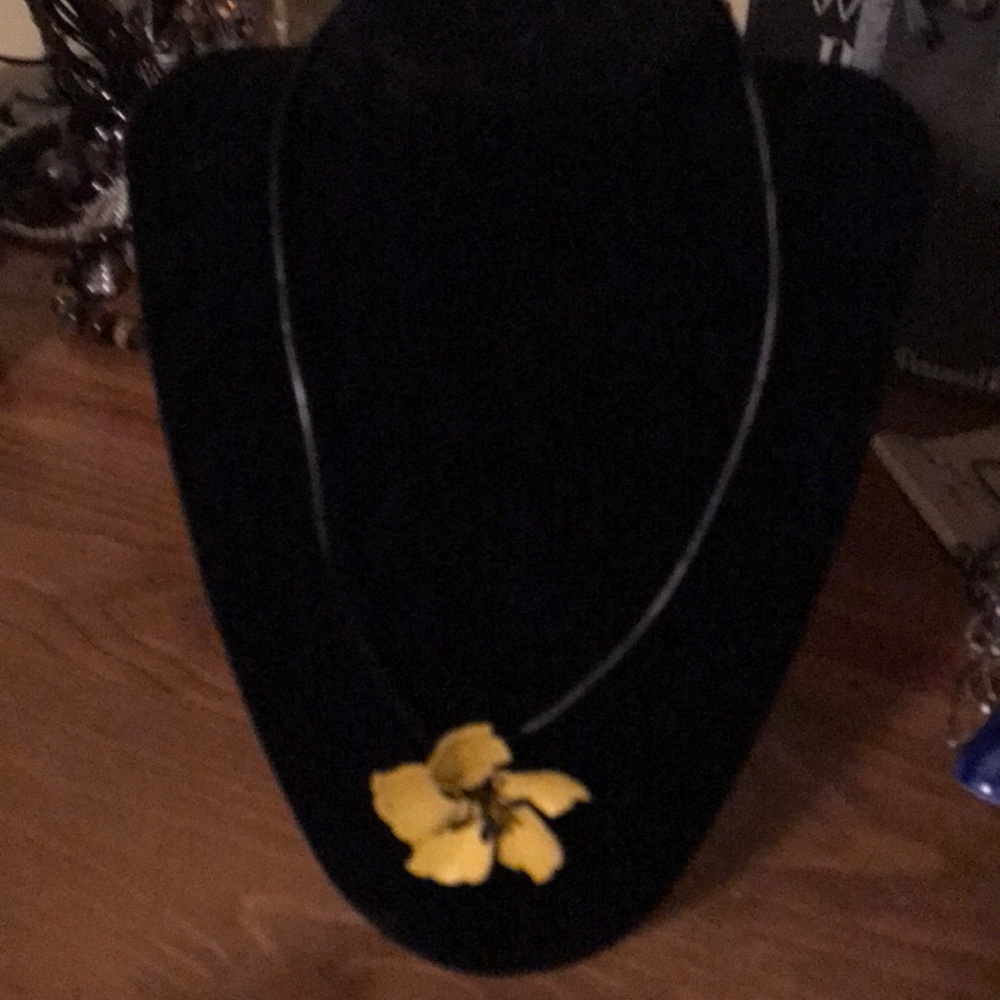 Unique yellow flower necklace